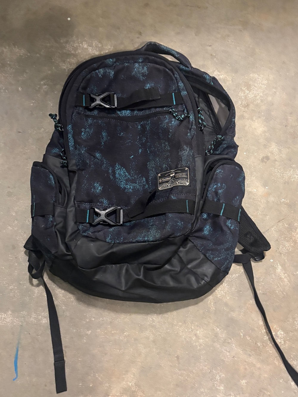 Men's Navy & Teal Patterned Backpack - Everyday Commuter Pack